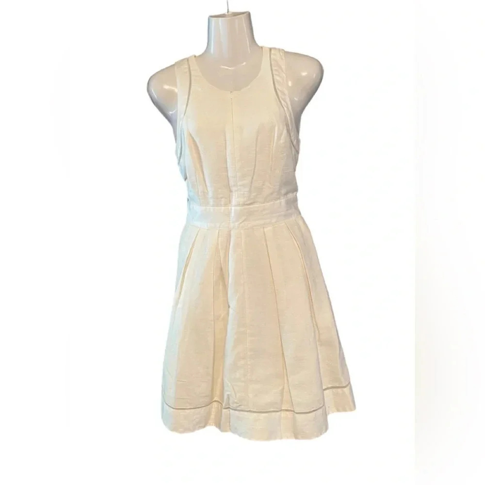 Armani Exchange Fit and Flare Sleeveless Dress Front Zipper and Back Zip…